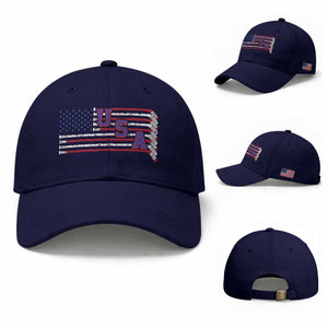 Ice Hockey Sticks American Flag Baseball Cap Patriotic Hockey Fan TS14 Baseball Cap Universal Fit Dark Blue Print Your Wear