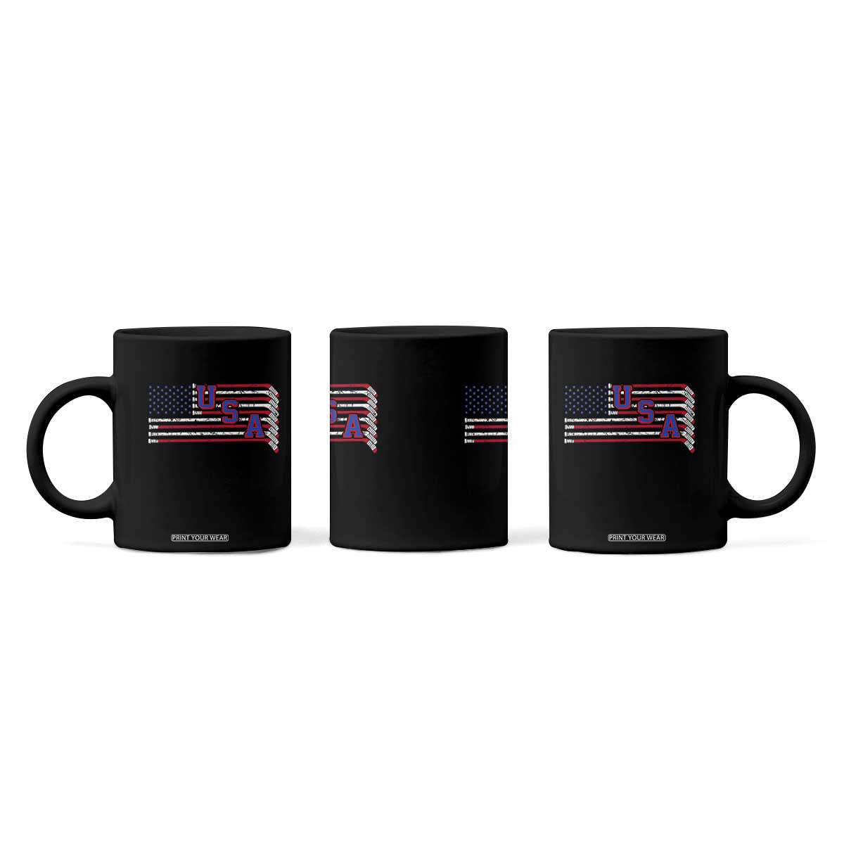 Ice Hockey Sticks American Flag Coffee Mug Patriotic Hockey Fan TS14 Print Your Wear
