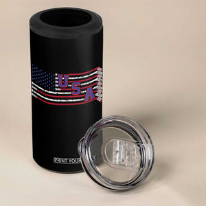 Ice Hockey Sticks American Flag 4 in 1 Can Cooler Tumbler Patriotic Hockey Fan TS14 Print Your Wear