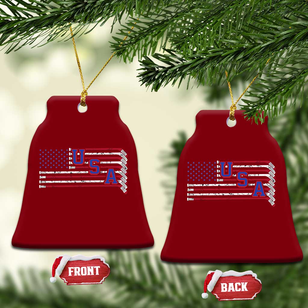 Ice Hockey Sticks American Flag Ceramic Ornament Patriotic Hockey Fan TS14 Print Your Wear