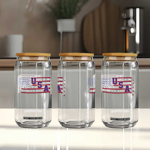 Ice Hockey Sticks American Flag Glass Can Patriotic Hockey Fan TS14 Print Your Wear