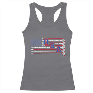 Ice Hockey Sticks American Flag Racerback Tank Top Patriotic Hockey Fan TS14 Charcoal Print Your Wear