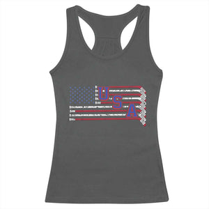 Ice Hockey Sticks American Flag Racerback Tank Top Patriotic Hockey Fan TS14 Dark Heather Print Your Wear