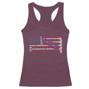 Ice Hockey Sticks American Flag Racerback Tank Top Patriotic Hockey Fan TS14 Maroon Print Your Wear