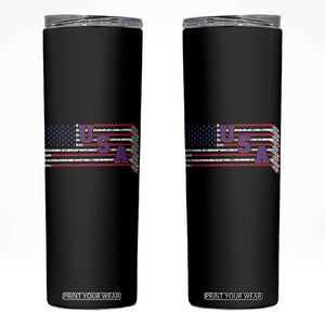 Ice Hockey Sticks American Flag Skinny Tumbler Patriotic Hockey Fan TS14 Black Print Your Wear