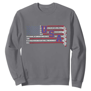 Ice Hockey Sticks American Flag Sweatshirt Patriotic Hockey Fan TS14 Charcoal Print Your Wear