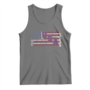 Ice Hockey Sticks American Flag Tank Top Patriotic Hockey Fan TS14 Black Heather Print Your Wear