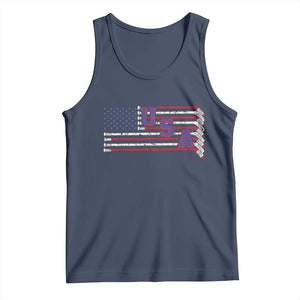 Ice Hockey Sticks American Flag Tank Top Patriotic Hockey Fan TS14 Navy Print Your Wear
