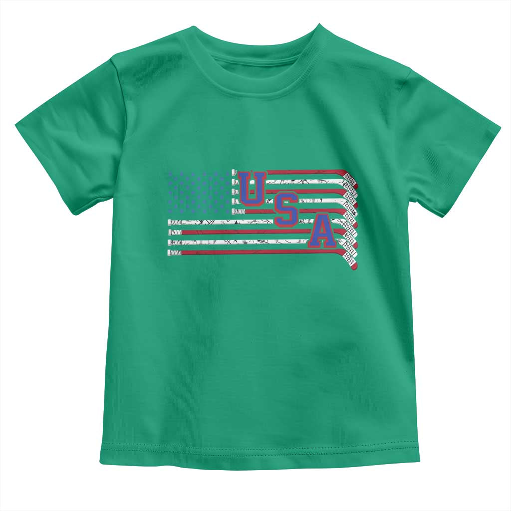 Ice Hockey Sticks American Flag Toddler T Shirt Patriotic Hockey Fan TS14 Irish Green Print Your Wear