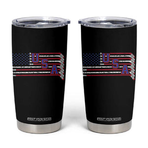 Ice Hockey Sticks American Flag Tumbler Cup Patriotic Hockey Fan TS14 Black Print Your Wear