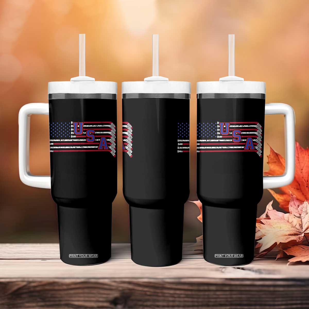 Ice Hockey Sticks American Flag Tumbler With Handle Patriotic Hockey Fan TS14 Print Your Wear