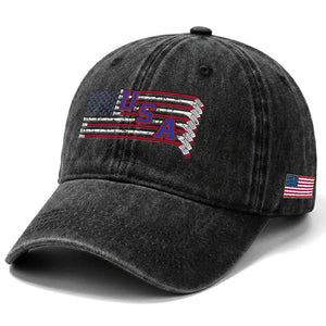 Ice Hockey Sticks American Flag Washed Cotton Baseball Cap Patriotic Hockey Fan TS14 Print Your Wear