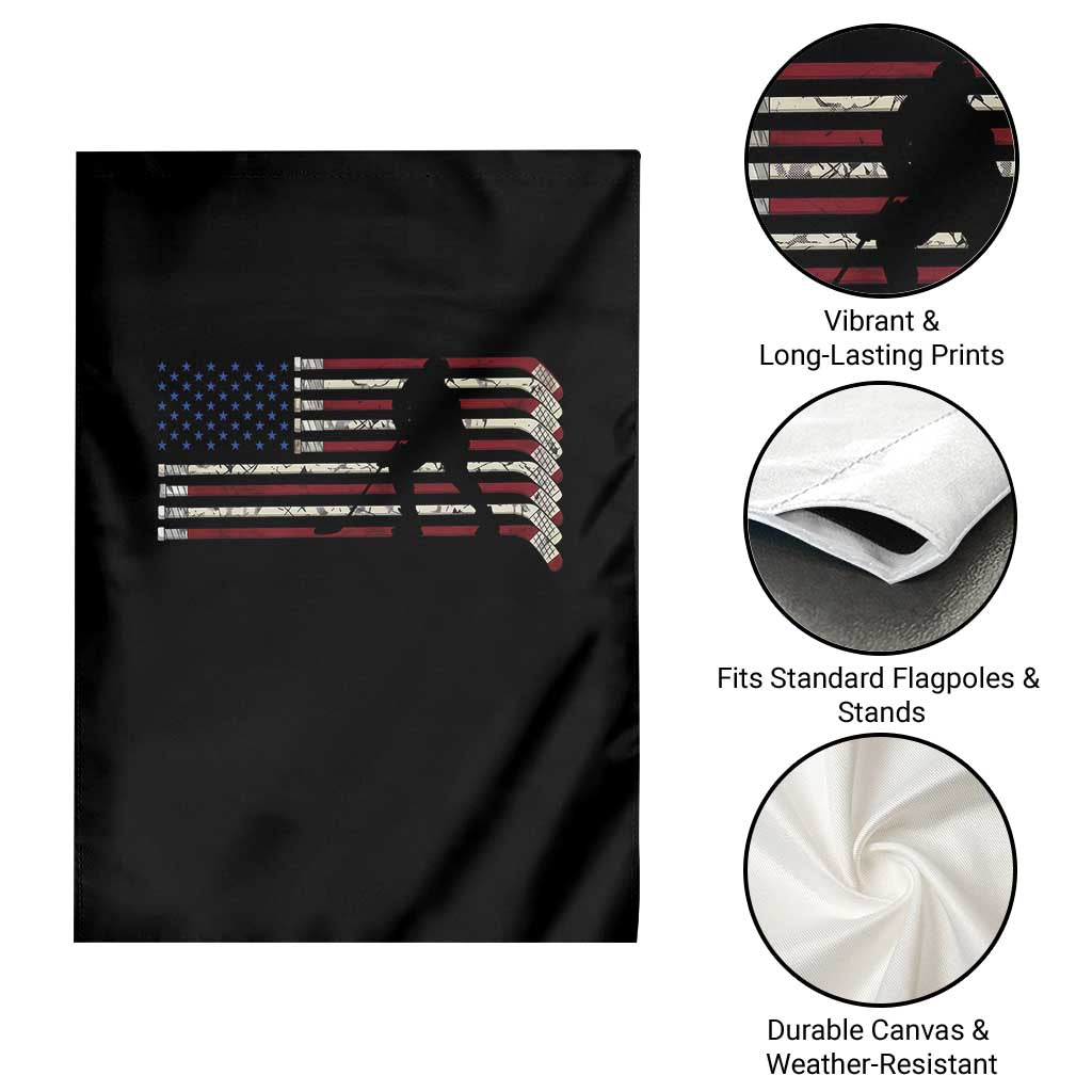 Patriotic Ice Hockey Sticks American Flag Garden Flag TS14 Print Your Wear