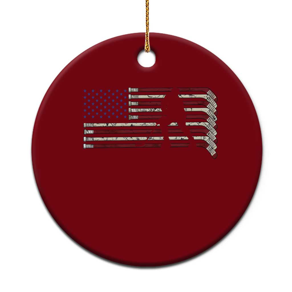 Patriotic Ice Hockey Sticks American Flag Ceramic Ornament TS14 1pc Red Print Your Wear