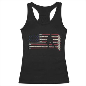 Patriotic Ice Hockey Sticks American Flag Racerback Tank Top TS14 Black Print Your Wear