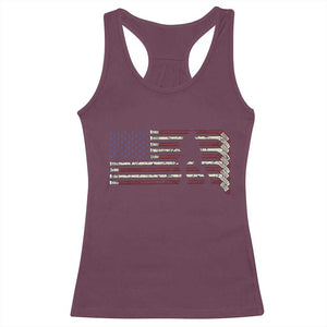 Patriotic Ice Hockey Sticks American Flag Racerback Tank Top TS14 Maroon Print Your Wear