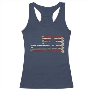 Patriotic Ice Hockey Sticks American Flag Racerback Tank Top TS14 Navy Print Your Wear