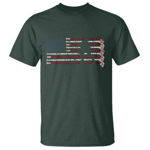 Patriotic Ice Hockey Sticks American Flag T Shirt TS14 Dark Forest Green Print Your Wear