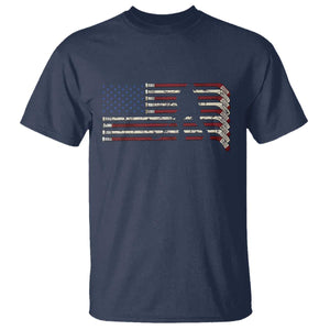 Patriotic Ice Hockey Sticks American Flag T Shirt TS14 Navy Print Your Wear
