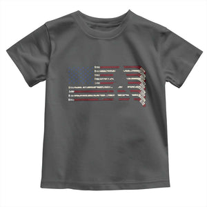 Patriotic Ice Hockey Sticks American Flag Toddler T Shirt TS14 Dark Heather Print Your Wear