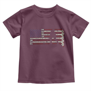 Patriotic Ice Hockey Sticks American Flag Toddler T Shirt TS14 Maroon Print Your Wear