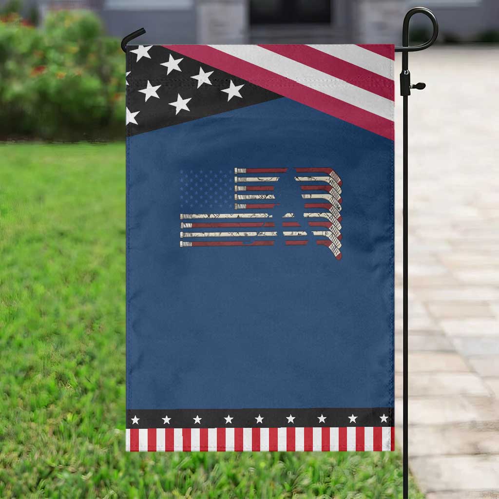 USA Ice Hockey Sticks American Flag Patriotic Garden Flag TS14 Classic Blue Black Print Your Wear