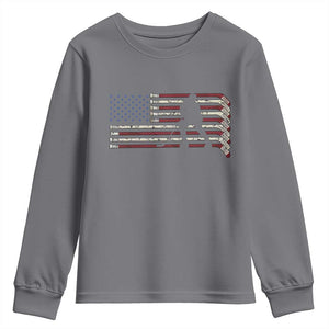 Patriotic Ice Hockey Sticks American Flag Youth Sweatshirt TS14 Charcoal Print Your Wear