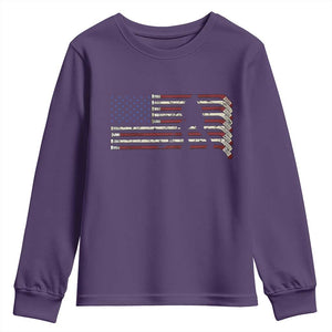 Patriotic Ice Hockey Sticks American Flag Youth Sweatshirt TS14 Purple Print Your Wear