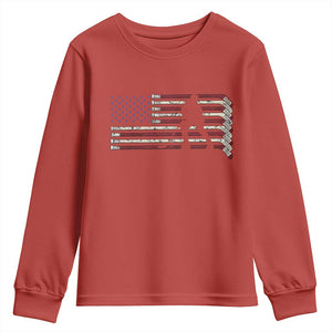 Patriotic Ice Hockey Sticks American Flag Youth Sweatshirt TS14 Red Print Your Wear