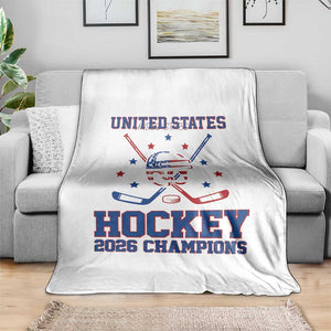 Hockey Champions 2026 Throw Blanket Patriotic Ice Hockey Fan TS14 Print Your Wear