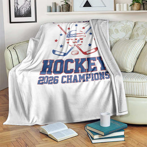Hockey Champions 2026 Throw Blanket Patriotic Ice Hockey Fan TS14 Print Your Wear