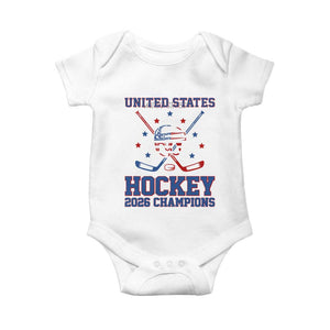 Hockey Champions 2026 Baby Onesie Patriotic Ice Hockey Fan TS14 White Print Your Wear