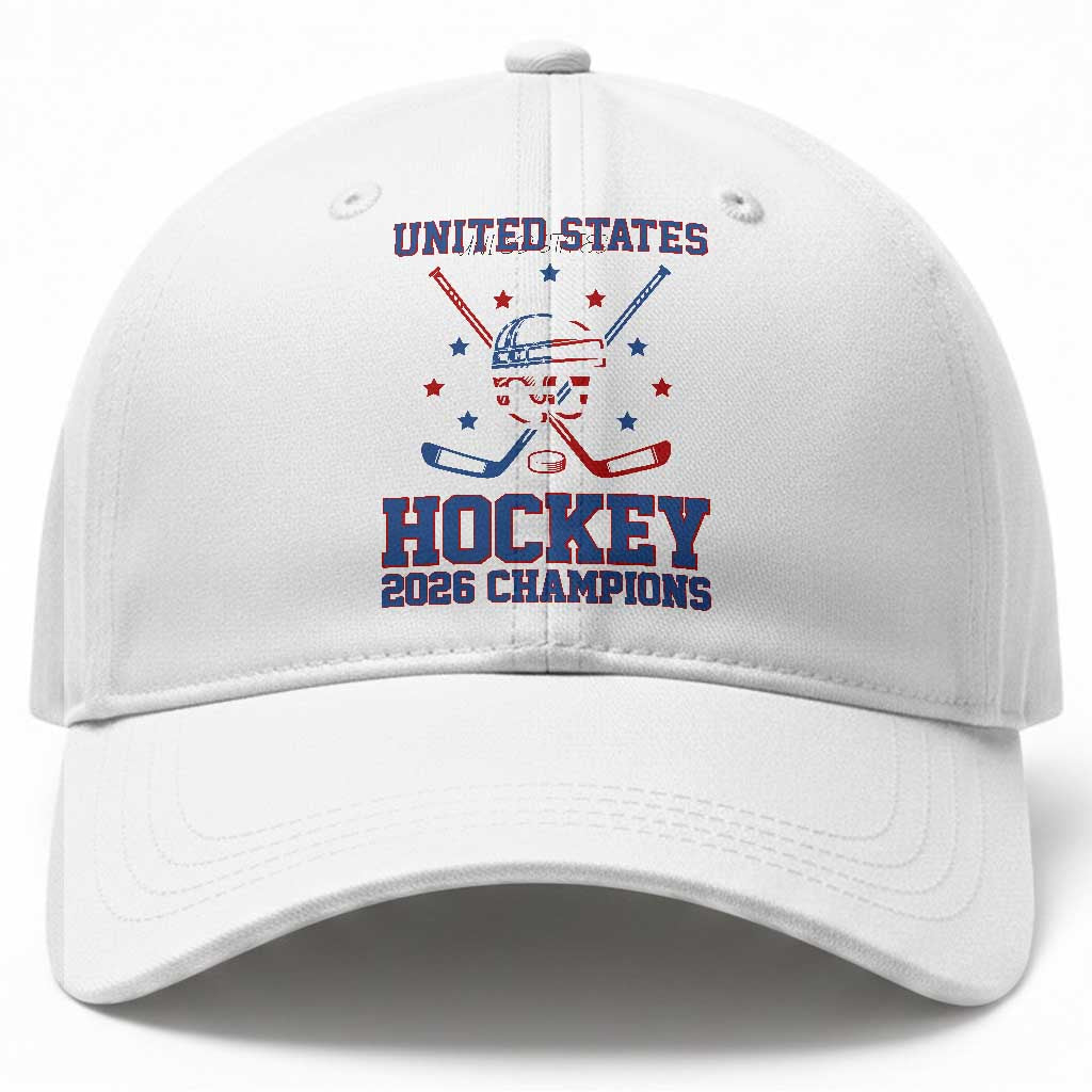 Hockey Champions 2026 Baseball Cap Patriotic Ice Hockey Fan TS14 Print Your Wear