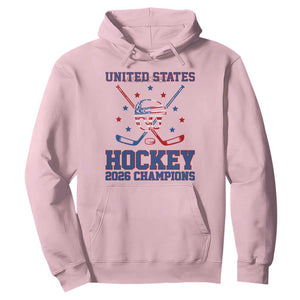 Hockey Champions 2026 Hoodie Patriotic Ice Hockey Fan TS14 Light Pink Print Your Wear