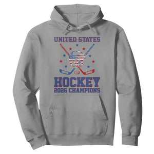 Hockey Champions 2026 Hoodie Patriotic Ice Hockey Fan TS14 Sport Gray Print Your Wear