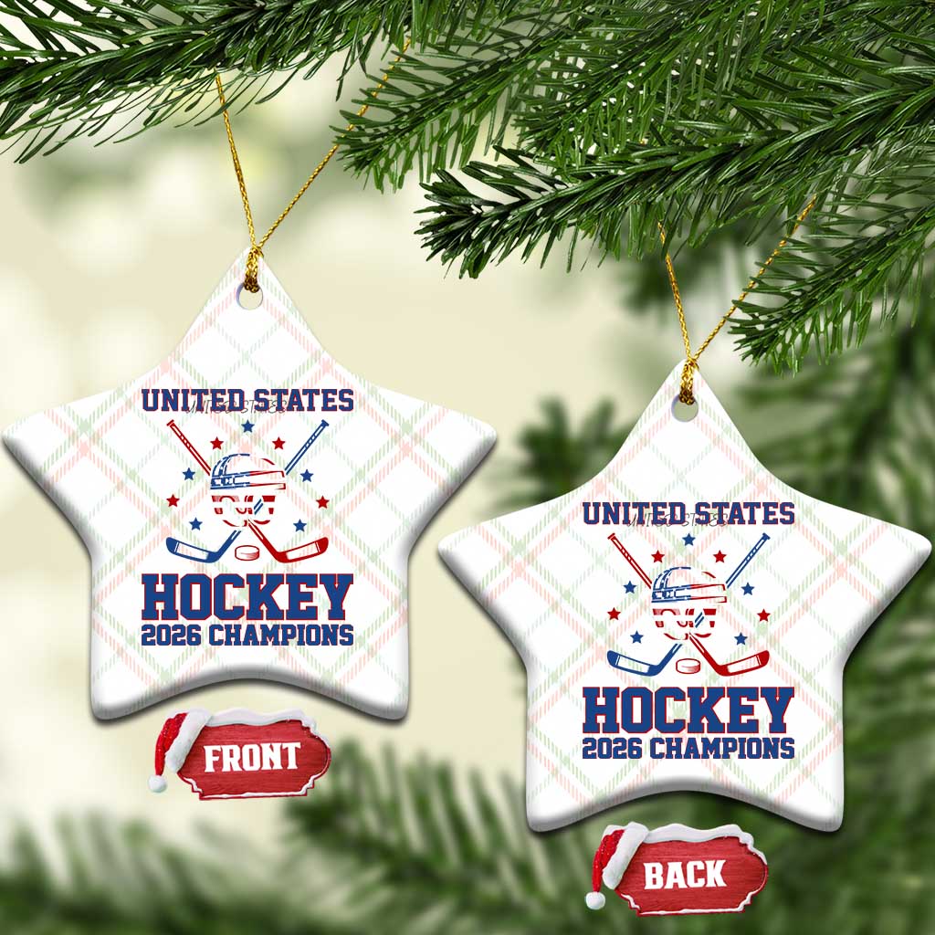 Hockey Champions 2026 Ceramic Ornament Patriotic Ice Hockey Fan TS14 Print Your Wear