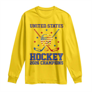 Hockey Champions 2026 Long Sleeve Shirt Patriotic Ice Hockey Fan TS14 Daisy Print Your Wear