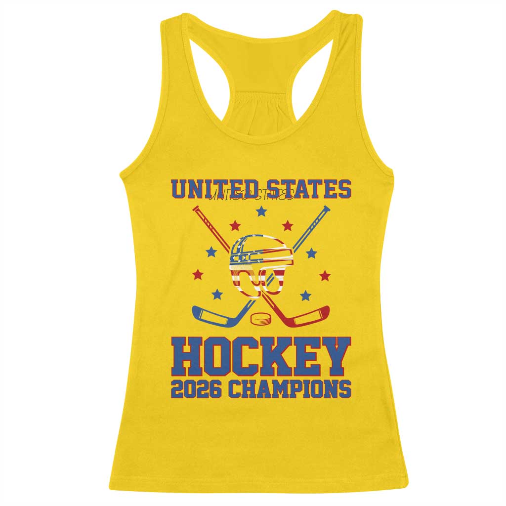 Hockey Champions 2026 Racerback Tank Top Patriotic Ice Hockey Fan TS14 Daisy Print Your Wear