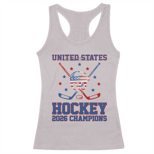 Hockey Champions 2026 Racerback Tank Top Patriotic Ice Hockey Fan TS14 Ice Gray Print Your Wear