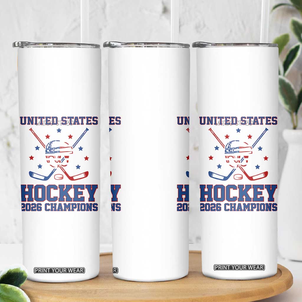 Hockey Champions 2026 Skinny Tumbler Patriotic Ice Hockey Fan TS14 Print Your Wear