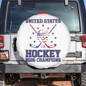 Hockey Champions 2026 Spare Tire Cover Patriotic Ice Hockey Fan TS14 No hole White Print Your Wear