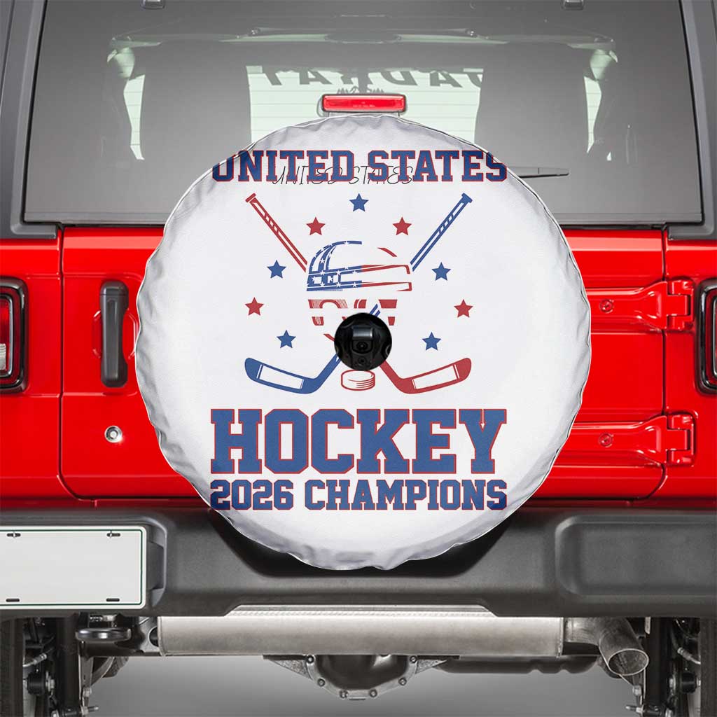Hockey Champions 2026 Spare Tire Cover Patriotic Ice Hockey Fan TS14 White Print Your Wear