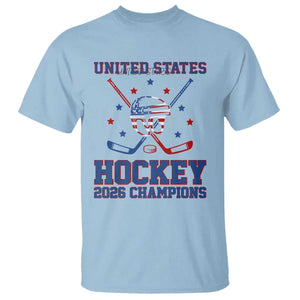Hockey Champions 2026 T Shirt Patriotic Ice Hockey Fan TS14 Light Blue Print Your Wear