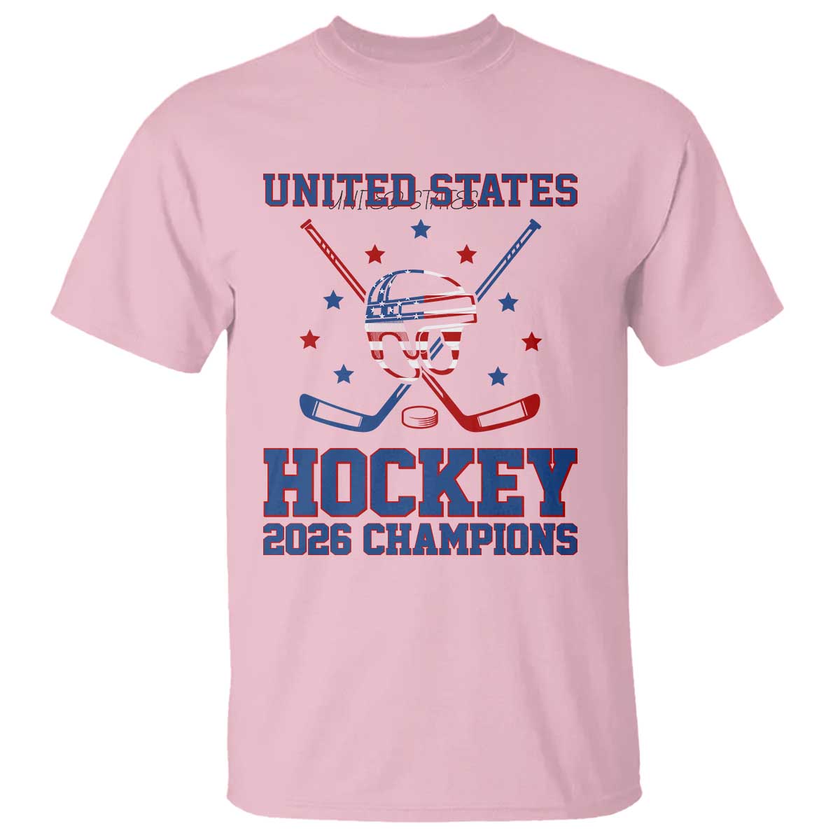 Hockey Champions 2026 T Shirt Patriotic Ice Hockey Fan TS14 Light Pink Print Your Wear