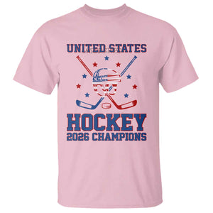 Hockey Champions 2026 T Shirt Patriotic Ice Hockey Fan TS14 Light Pink Print Your Wear