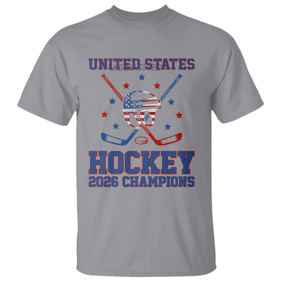 Hockey Champions 2026 T Shirt Patriotic Ice Hockey Fan TS14 Sport Gray Print Your Wear