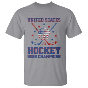 Hockey Champions 2026 T Shirt Patriotic Ice Hockey Fan TS14 Sport Gray Print Your Wear