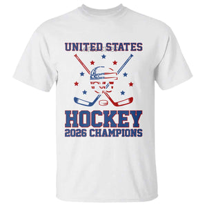Hockey Champions 2026 T Shirt Patriotic Ice Hockey Fan TS14 White Print Your Wear