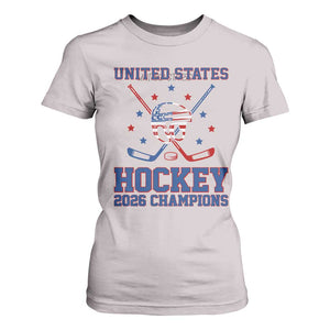 Hockey Champions 2026 T Shirt For Women Patriotic Ice Hockey Fan TS14 Ice Gray Print Your Wear