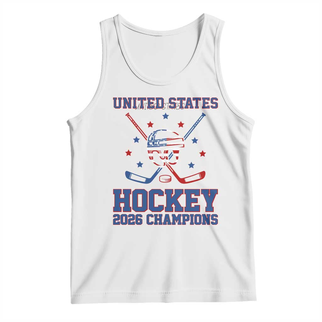 Hockey Champions 2026 Tank Top Patriotic Ice Hockey Fan TS14 White Print Your Wear